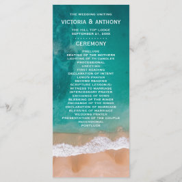 Ocean Wave, Beach Wedding Program Programm