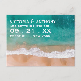 Ocean Wave, Beach Wedding Save the Date Ankündigungspostkarte