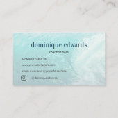 Ocean Wave Blue Modernes Monogramm Stilvoll Visitenkarte (Rückseite)