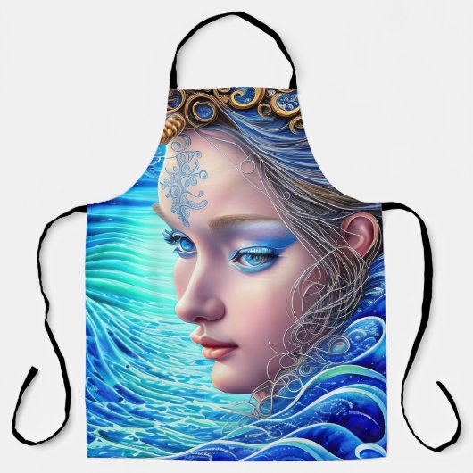 Ocean Wave Fantasy Goddess Art Schürze (Vorderseite)