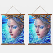 Ocean Wave Fantasy Goddess Art Wandteppich Mit Holzrahmen (Doppelt)