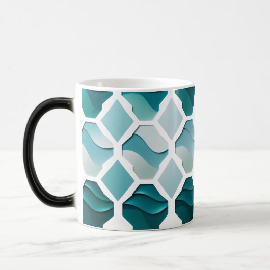 Ocean Wave Geometry - Color Morphing Tasse 15 oz (Links)