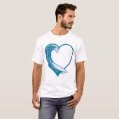Ocean Wave Heart Design T-Shirt (Vorne ganz)