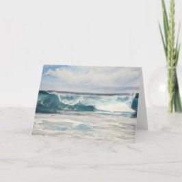 Ocean Wave Hübsch Blue Tones Beach Art Notecard Karte