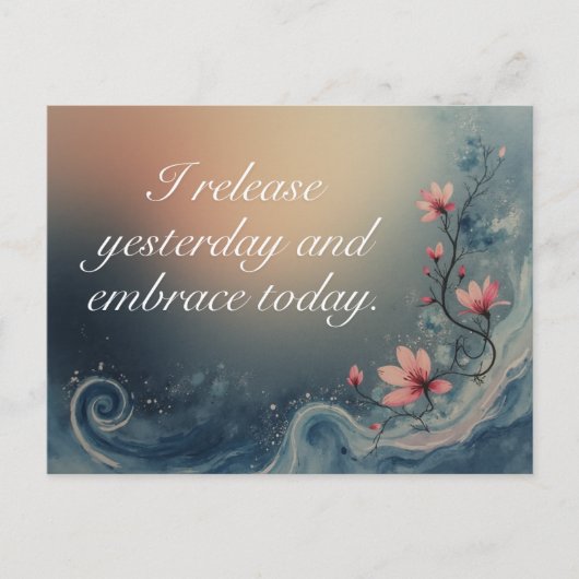 Ocean Wave Inspirational Calming Message Postkarte (Vorderseite)