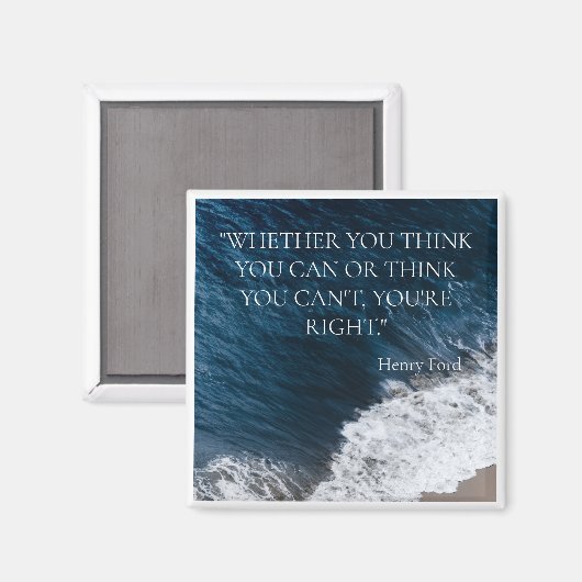 "OCEAN WAVE" INSPIRATIONELLE QUOTE HENRY FORD KÜHL MAGNET (Vorderseite/Rückseite)