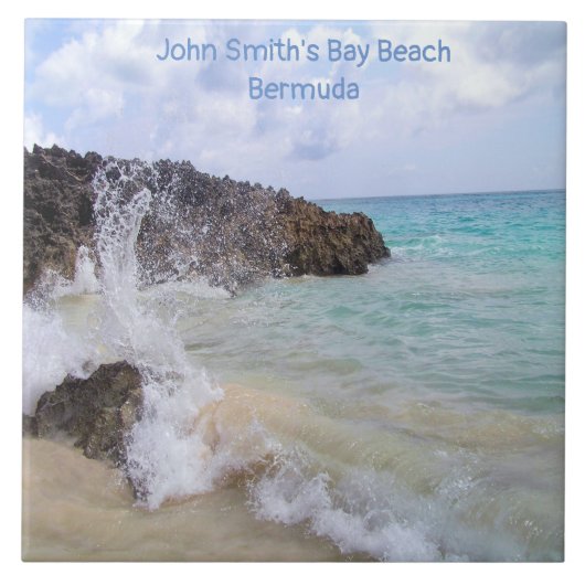 Ocean Wave John Smiths Bay Beach Bermuda Fliesen (Vorderseite)