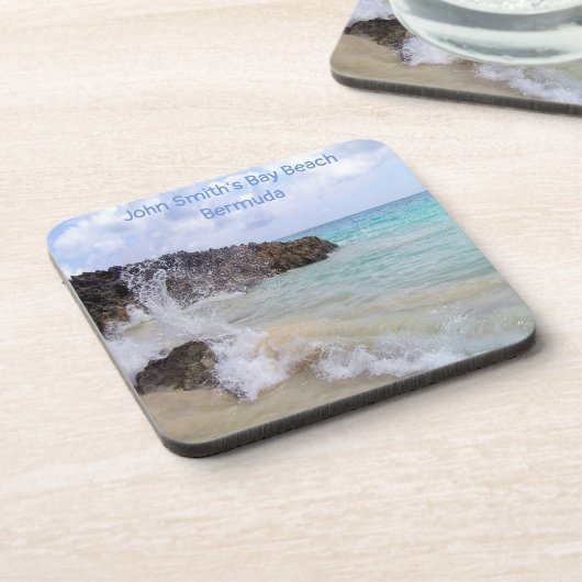 Ocean Wave John Smith's Bay Beach Bermuda Getränkeuntersetzer (Linke Seite)