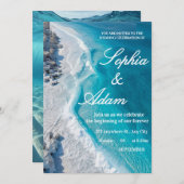 Ocean Wave Luxury Invitation Einladung (Vorne/Hinten)