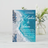 Ocean Wave Luxury Invitation Einladung (Stehend Vorderseite)