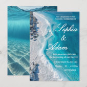 Ocean Wave Luxury Invitation Einladung (Vorne/Hinten)