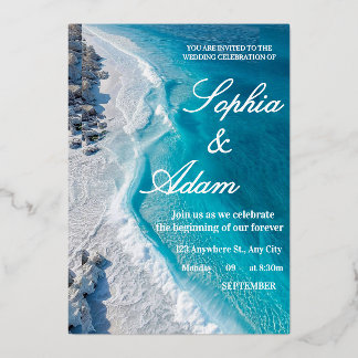 Ocean Wave Luxury Invitation Folieneinladung