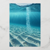 Ocean Wave Luxury Invitation Folieneinladung (Rückseite)