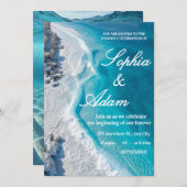 Ocean Wave Luxury Invitation Save The Date (Vorne/Hinten)