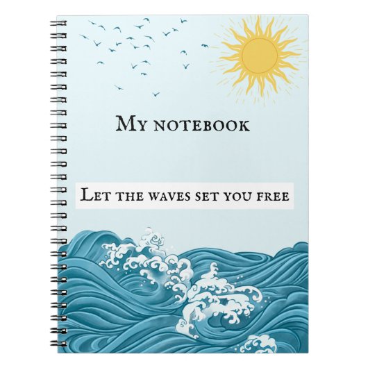 Ocean Wave Notebook - Calm Coastal Journal Notizblock (Vorderseite)