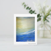 Ocean Wave Painted Postcard Postkarte (Stehend Vorderseite)