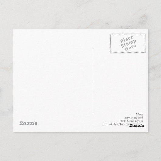 Ocean Wave Painted Postcard Postkarte (Rückseite)