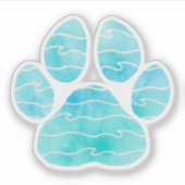 Ocean Wave Paw Aufkleber (Vorderseite)
