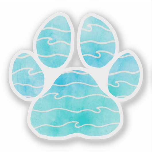 Ocean Wave Paw Aufkleber (Vorderseite)