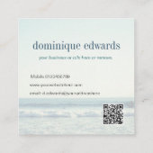 Ocean Wave QR Beruflich Monogram White Quadratische Visitenkarte (Rückseite)