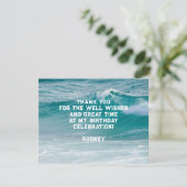 Ocean Wave sein Geburtstag Danke Nachricht (Stehend Vorderseite)
