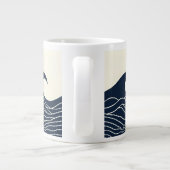 Ocean Wave Silhouette Coastal Mug Jumbo-Tasse (Rückseite)