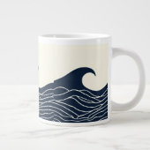 Ocean Wave Silhouette Coastal Mug Jumbo-Tasse (Rechts)