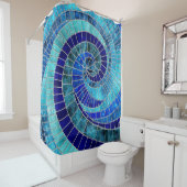 Ocean Wave Spiral Mosaik Art Duschvorhang (Beispiel)