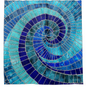 Ocean Wave Spiral Mosaik Art Duschvorhang (Vorderseite)