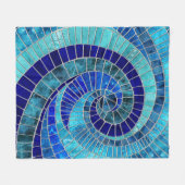 Ocean Wave Spiral Mosaik Art Fleecedecke (Vorderseite (Horizontal))