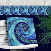 Ocean Wave Spiral Mosaik Art