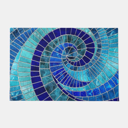 Ocean Wave Spiral Mosaik Art Fußmatte (Vorderseite)