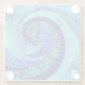 Ocean Wave Spiral Mosaik Art Glasuntersetzer (Rückseite)