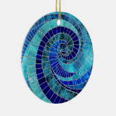 Ocean Wave Spiral Mosaik Art Keramik Ornament (Rechts)