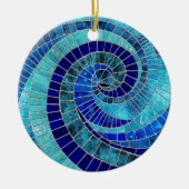Ocean Wave Spiral Mosaik Art Keramik Ornament (Vorne)