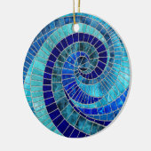 Ocean Wave Spiral Mosaik Art Keramik Ornament (Links)