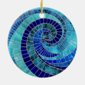 Ocean Wave Spiral Mosaik Art Keramik Ornament (Hinten)
