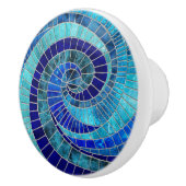 Ocean Wave Spiral Mosaik Art Keramikknauf (Rechts)