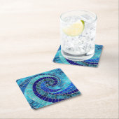 Ocean Wave Spiral Mosaik Art Rechteckiger Pappuntersetzer (Vor Ort)