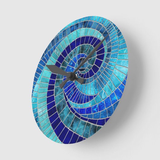 Ocean Wave Spiral Mosaik Art Runde Wanduhr (Winkel)