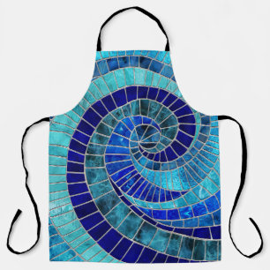 Ocean Wave Spiral Mosaik Art Schürze