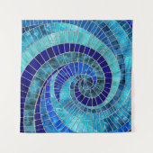 Ocean Wave Spiral Mosaik Art Wandteppich (Vorderseite (Horizontal))