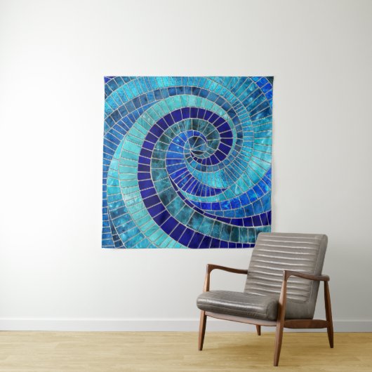 Ocean Wave Spiral Mosaik Art Wandteppich (Beispiel)