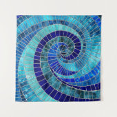 Ocean Wave Spiral Mosaik Art Wandteppich (Vorderseite)