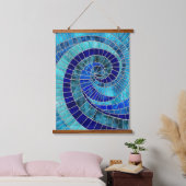Ocean Wave Spiral Mosaik Art Wandteppich Mit Holzrahmen (Schlafzimmer)