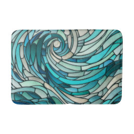Ocean Wave Spiral Mosaik Badematte