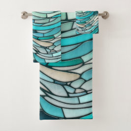 Ocean Wave Spiral Mosaik Badhandtuch Set