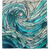 Ocean Wave Spiral Mosaik Duschvorhang (Vorderseite)