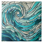 Ocean Wave Spiral Mosaik Fliese (Vorderseite)