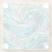 Ocean Wave Spiral Mosaik Glasuntersetzer (Rückseite)